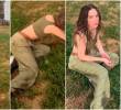 Belinda estaba cantando cuando corría y de repente... se fue al suelo. FOTO: Captura de video @belindatok