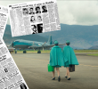 Las páginas de EL COLOMBIANO registraban día a día la noticia que impactaba al pais, además porque el avión hizo escala en Medellín. FOTOS EL COLOMBIANO y Cortesía Netflix