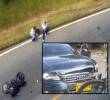 Adelante, uno de los automotores involucrados en un accidente que luego se dio a la fuga. Su conductor estaba ebrio según una prueba de Alcholemia. Atrás, las víctimas del siniestro vial. FOTO: imagen tomada de redes,