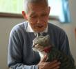Imagen de referencia de un adulto mayor chino con una gata en sus brazos. FOTO: Generada con IA