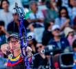 Sara López ganó la medalla de oro en arco compuesto. <span class=mln_uppercase_mln>FOTO</span> <b><span class=mln_uppercase_mln>getty</span></b>