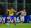 El volante Samuel Martínez, durante el partido que Colombia le ganó 1-0 a Chile en el Sudamericano. FOTO CORTESÍA FCF