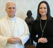El papa León XIV y la líder opositora María Corina Machado se reunieron en el Vaticano este 12 de enero de 2026. FOTO: Vaticano