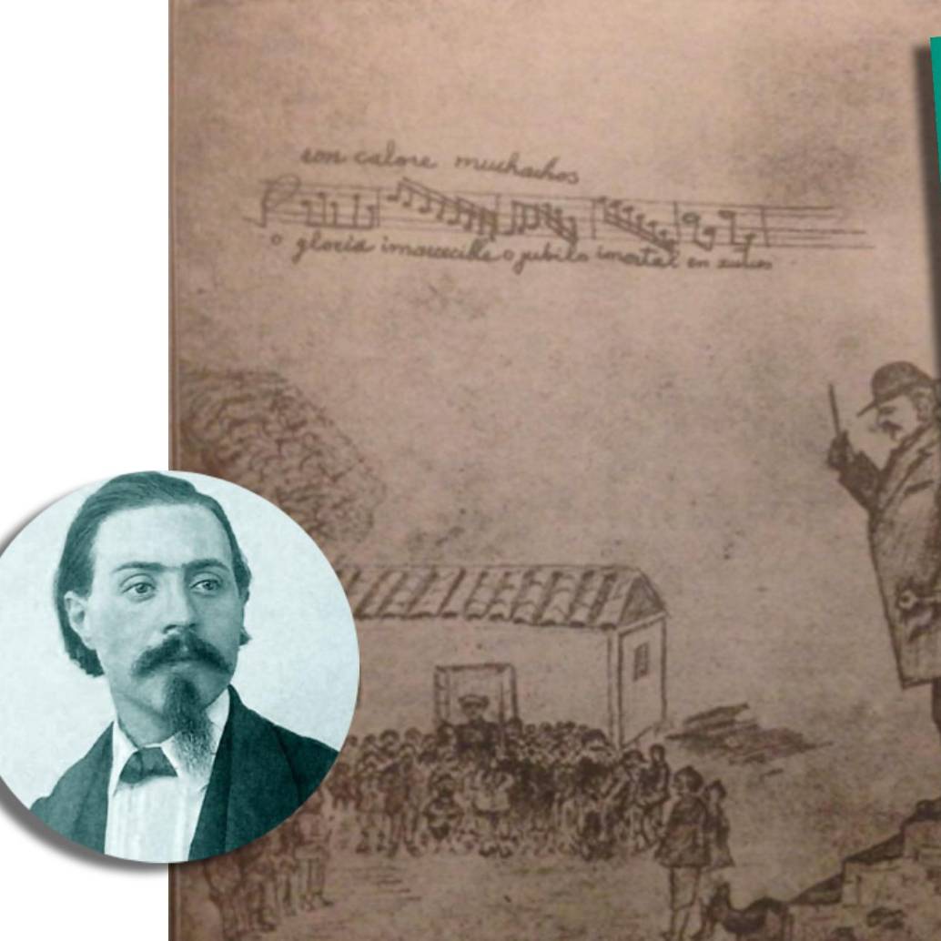 Esta es una caricatura de Oreste Sindici enseñando el Himno Nacional, dibujada por un estudiante anónimo de las escuelas públicas de Bogotá en 1898. FOTO cortesía revista El Gráfico (1934), de la colección personal (hoy desaparecida) de Emilia Sindici Esta es una caricatura de Oreste Sindici enseñando el Himno Nacional, dibujada por un estudiante anónimo de las escuelas públicas de Bogotá en 1898. FOTO cortesía revista El Gráfico (1934), de la colección personal (hoy desaparecida) de Emilia Sindici