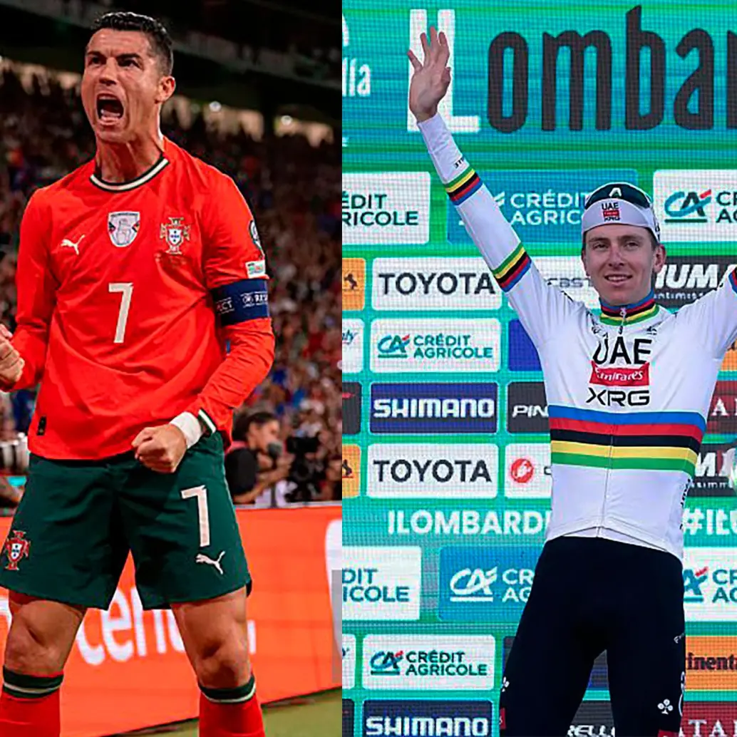 El portugués Cristiano Ronaldo es el deportista mejor pagado del mundo en 2025 con ingresos de 280 millones de dólares. El ciclista esloveno Tadej Pogacar gana menos del 5% de eso: 13.9 millones <span class="mln_uppercase_mln">FOTOs</span><b><span class="mln_uppercase_mln"> getty</span></b> El portugués Cristiano Ronaldo es el deportista mejor pagado del mundo en 2025 con ingresos de 280 millones de dólares. El ciclista esloveno Tadej Pogacar gana menos del 5% de eso: 13.9 millones <span class="mln_uppercase_mln">FOTOs</span><b><span class="mln_uppercase_mln"> getty</span></b>