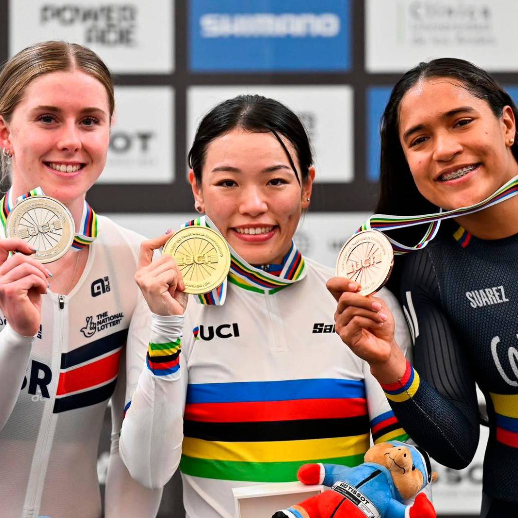 Stefany Cuadrado, la nueva sensación del ciclismo de pista mundial, ya celebra ante las grandes de la velocidad mundial. FOTO X-FEDECICLISMO Stefany Cuadrado, la nueva sensación del ciclismo de pista mundial, ya celebra ante las grandes de la velocidad mundial. FOTO X-FEDECICLISMO