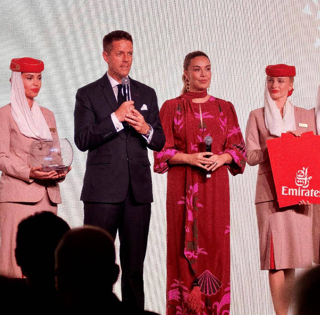 Emirates presentó sus servicios prémium en Colombia previo a su despegue el 3 de junio. FOTO CORTESÍA EMIRATES
