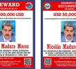 El nuevo afiche de recompensa de Estados Unidos contra Nicolás Maduro. FOTO: Cortesía DEA