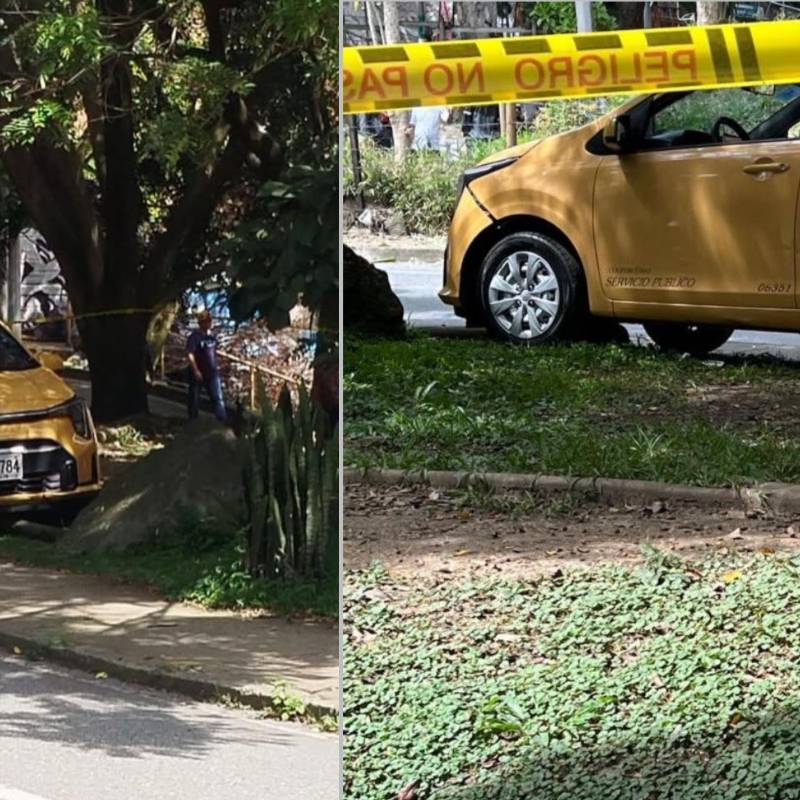 Héctor Fabio Cano, de 46 años, fue encontrado sin vida al interior de este carro en el barrio Alfonso López, en Medellín. FOTO: Cortesía