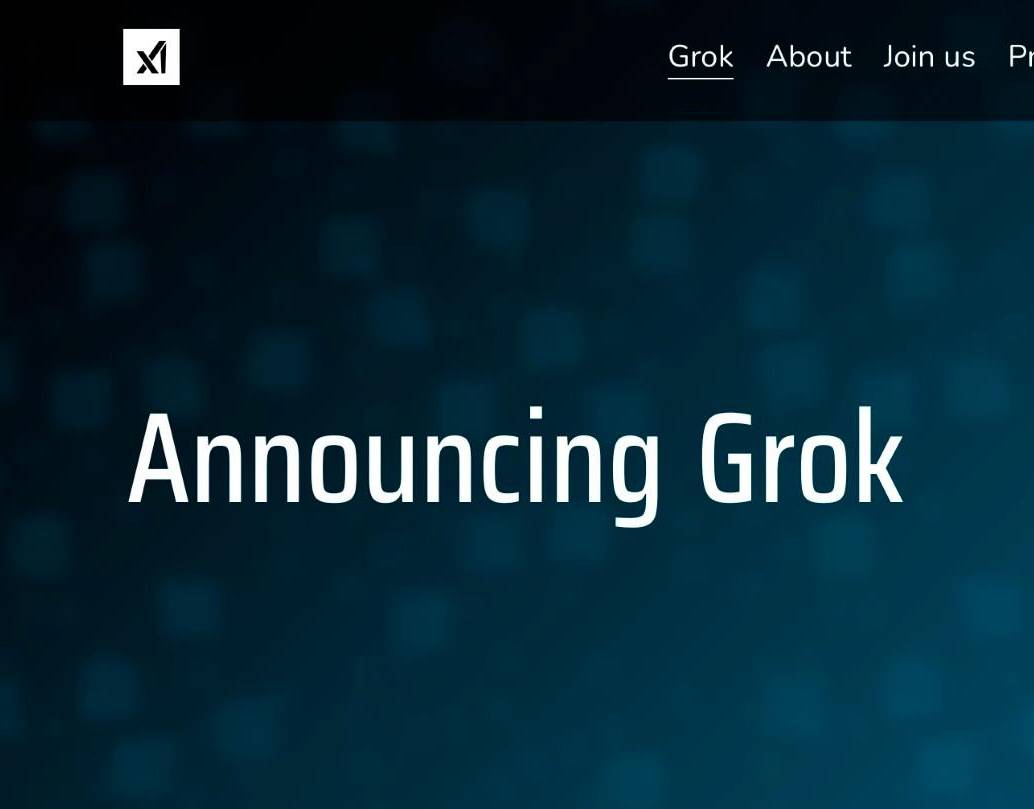 Grok, el chatbot de Inteligencia Articifial anunciado por Elon Musk<b> </b>y rival de ChatGPT, será de “código abierto”. Foto tomada de la pagina oficial de Grok. 