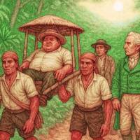 Representación de Alexander von Humboldt en Antioquia. FOTO: imagen generada con IA.