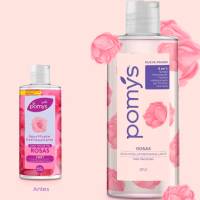 La presentación antes y después del producto Agua Micelar Rosas de Pomys. FOTO: Tomada de Instagram @pomystecuida