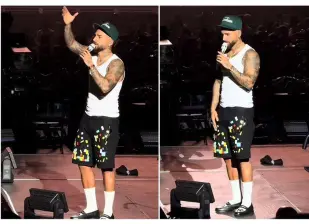 Maluma interrumpió su concierto en el Palacio de los Deportes, en Ciudad de México, para dirigirse a una mujer en el público que llevaba a un bebé en brazos. FOTO: REDES SOCIALES