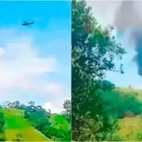 El helicóptero fue derribado en Amalfi, Nordeste antioqueño, el 21 de agosto pasado. FOTO Captura de video