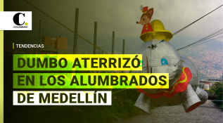 Dumbo aterrizó en los alumbrados de Medellín 