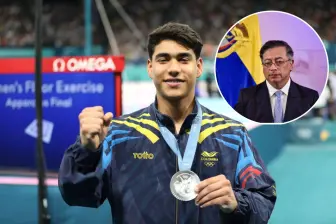 El gimnasta de 18 años le pidió al presidente para asignar un presupuesto suficiente al deporte. Fotos: Comité Olímpico Colombiano y Colprensa