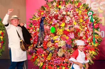 Juan Pablo Sánchez Martínez participó con una silleta monumental. FOTO Manuel Saldarriaga