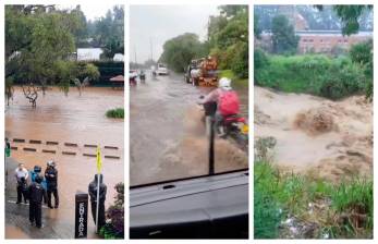 Las inundaciones se causaron por las fuertes lluvias de la madrugada de este sábado. FOTOS Cortesía y captura de video Denuncias Antioquia
