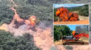 La incautación y destrucción de la maquinaria se hizo en siete municipios distintos de Antioquia. FOTOS: Cortesía Policía Antioquia