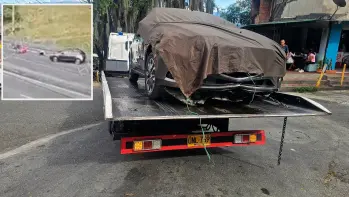El vehículo que chocó las motos y dejó tres lesionados fue ubicado a través de las cámaras LRP de la ciudad. FOTOS Cortesía Alcaldía de Medellín