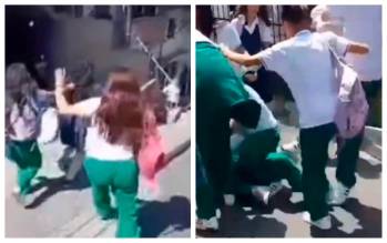 Las peleas que se están presentando entre los estudiantes son grabadas en videos que ponen a circular en redes sociales. FOTOS Captura de video Denuncias Antioquia