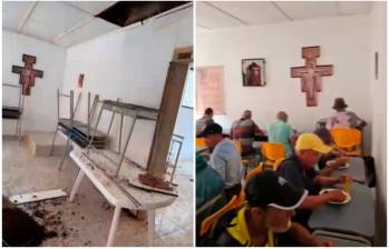 Los ladrones ingresaron por los techos a la sede del comedor comunitario. FOTOS Cortesía Arquidiócesis de Medellín
