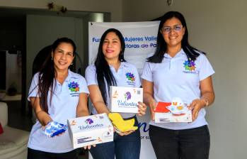 Erly, Diana y Angélica combinan el activismo social con emprendimientos productivos enfocadas en el empoderamiento de las mujeres en Caucasia. FOTO Camilo Suárez