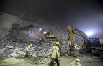 Aspecto de las obras subterráneas en el proyecto de Hidroituango en abril de 2024. FOTO: Juan Antonio Sánchez. Archivo El Colombiano