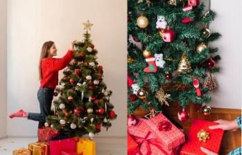 La cinta roja es usada como símbolo de prosperidad en el árbol de Navidad. FOTO: Freepik.