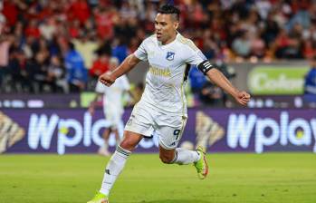 Falcao García, de 39 años, llegó al fútbol profesional colombiano en agosto del 2024. Jugó dos semestres con Millonarios. FOTO: MANUEL SALDARRIAGA