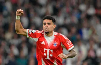 Luis Díaz se convierte en el tercer colombiano en marcarle al Real Madrid en la Champions League. Ya lo habían conseguido James Rodríguez en 2018 y Luis Muriel en 2021. FOTO: Getty