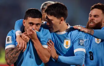 El futbolista Rodrigo Aguirre marcó el primer gol de Uruguay en el duelo ante los venezolanos. FOTO: GETTY