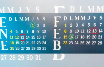 El comienzo del 2026 trae el martes 13 en enero y el viernes 13 en febrero. FOTO Cortesía