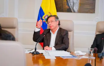 El presidente Gustavo Petro en la transmisión del Consejo de Ministros. Foto: Presidencia