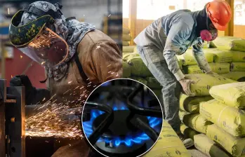 El acero colombiano se produce en hornos eléctricos que dependen del gas, mientras que el cemento se produce usando este combustible en los hornos rotatorios para fabricar el clínker. FOTOS: Julio César Herrera, Cortesía Argos y Camilo Suárez