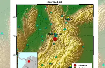 Esta es la imagen del epicentro. FOTO Cortesía Servicio Geológico Colombiano