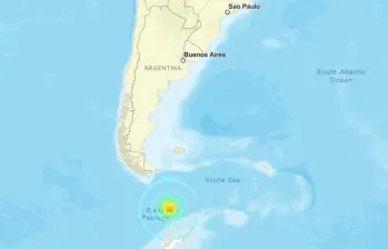 El sismo se localizó a 263 kilómetros al noroeste de la base Presidente Frei, ubicada en la isla Rey Jorge, en la península antártica. FOTO: Servicio Geológico de Estados Unidos