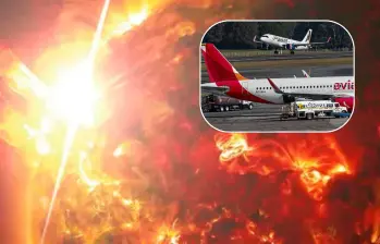 Una erupción solar podría afectar los vuelos en Colombia, según la Aeronáutica Civil. FOTOS: Nasa y Manuel Saldarriaga 
