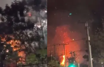 Cerca a Unicentro se presentó un incendio de vegetación. Foto: captura de videos ciudadanos