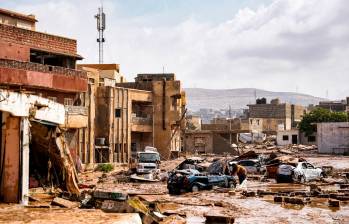 Las inundaciones han arrasado barrios enteros de Derna, declarada zona catástrofe. Foto: GETTY 
