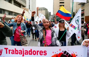 Estos son algunos de los manifestantes en Bogotá. FOTO: Colprensa