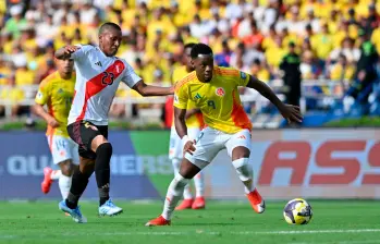 Jhon Jáder Durán solo disputó el primer tiempo del partido contra Perú. No mostró el mejor nivel en los minutos que tuvo. FOTO: GETTY