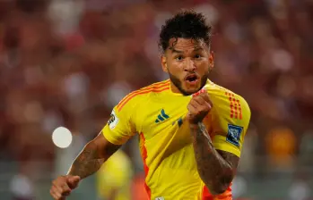 Luis Javier Suárez terminó siendo el segundo máximo goleador de Colombia en las eliminatorias al Mundial 2026 con cuatro celebraciones. Todas las anotó contra Venezuela. FOTO: GETTY