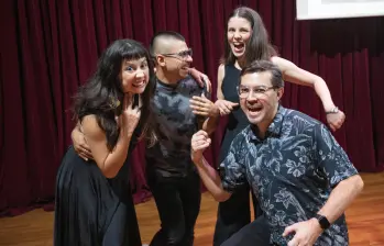 De izquierda a derecha Flora Rodríguez, Ferney Arboleda, Valeria Wills y Shamir Rojas. Foto Esneyder Gutiérrez. 