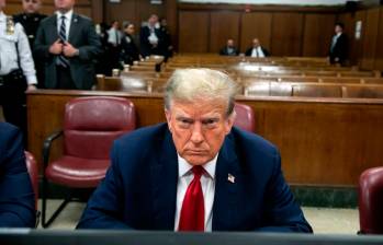 Donald Trump es el primer expresidente de Estados Unidos en sentarse en el banquillo de los acusados. FOTO GETTY 