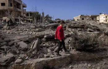 Secuelas de los ataques aéreos en Majdal Zoun, en el sur del Líbano. FOTO: Cortesía Unicef