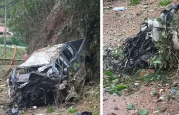 Así quedó la patrulla policial que fue atacada con explosivos el pasado mes de abril. FOTOS: CORTESÍA Así quedó la patrulla policial que fue atacada con explosivos el pasado mes de abril. FOTOS: CORTESÍA