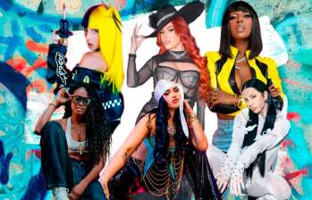 De izquierda a derecha, arriba: Chesca, Ivy Queen, Amara la negra. Abajo: Ysa C, Mariah Angeliq y Mala Rodríguez. El disco La Liga Femenina está disponible en plataformas digitales. Fotos Cortesía.