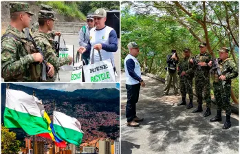 En la jornada, el gobernador de Antioquia compartió con los soldados del Batallón de Infantería Atanasio Girardot. FOTOS Jacobo Betancur y Julio César Herrera