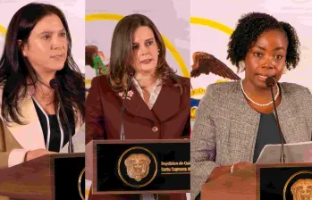Las abogadas Lisneider Hinestroza Cuesta, Lina Marcela Escobar Martínez y Myriam Carolina Martínez Cárdenas fueron ternadas por la Corte suprema. FOTO: Cortesía
